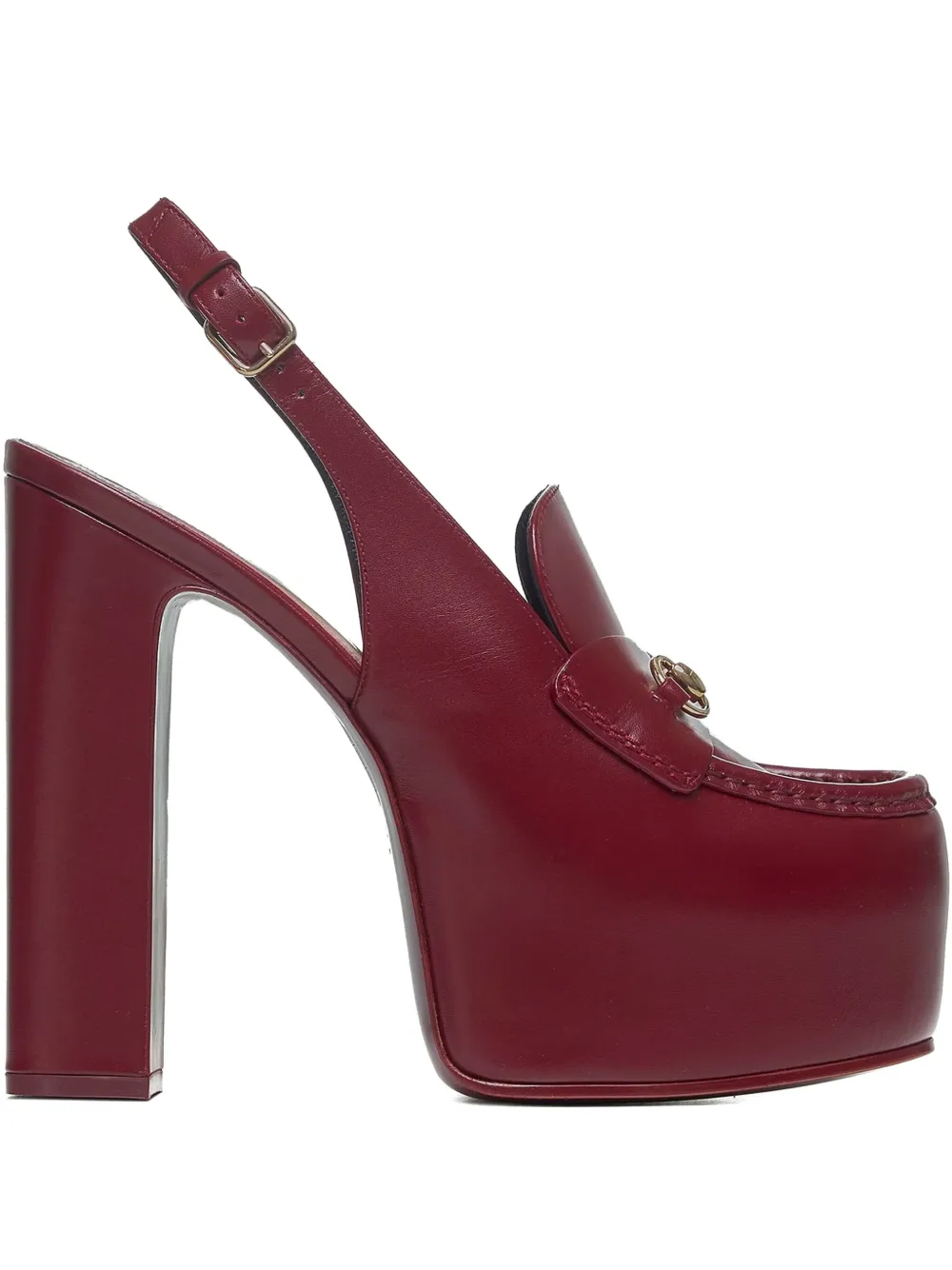 Gucci Horsebit pumps met plateauzool Rood