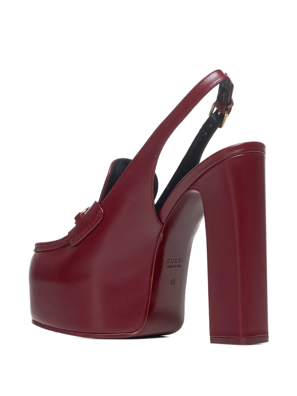 Gucci Horsebit pumps met plateauzool Rood