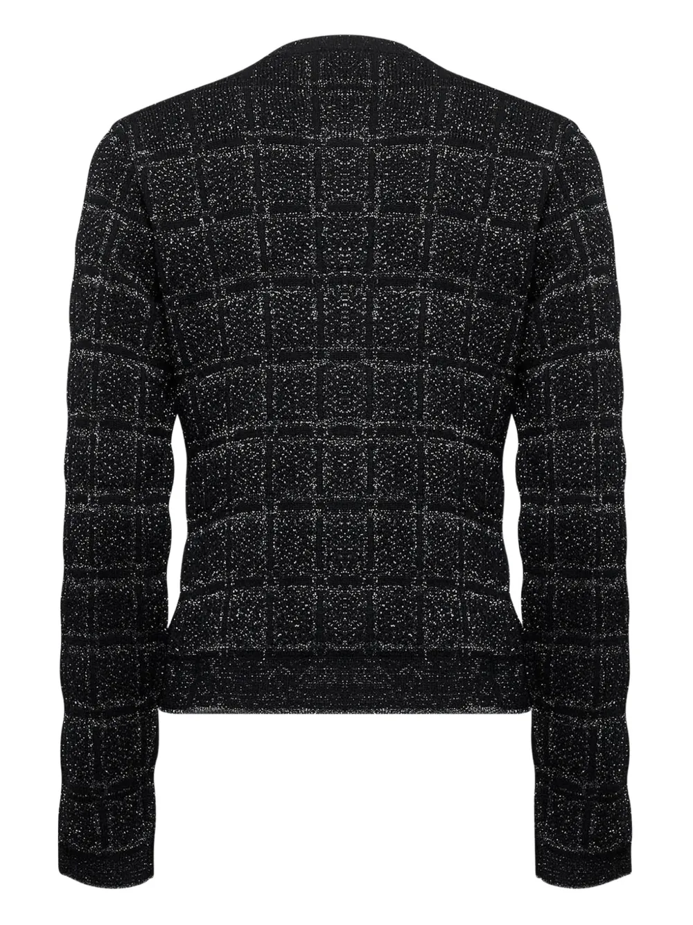 Gucci Interlocking-g Check Cardigan In Black