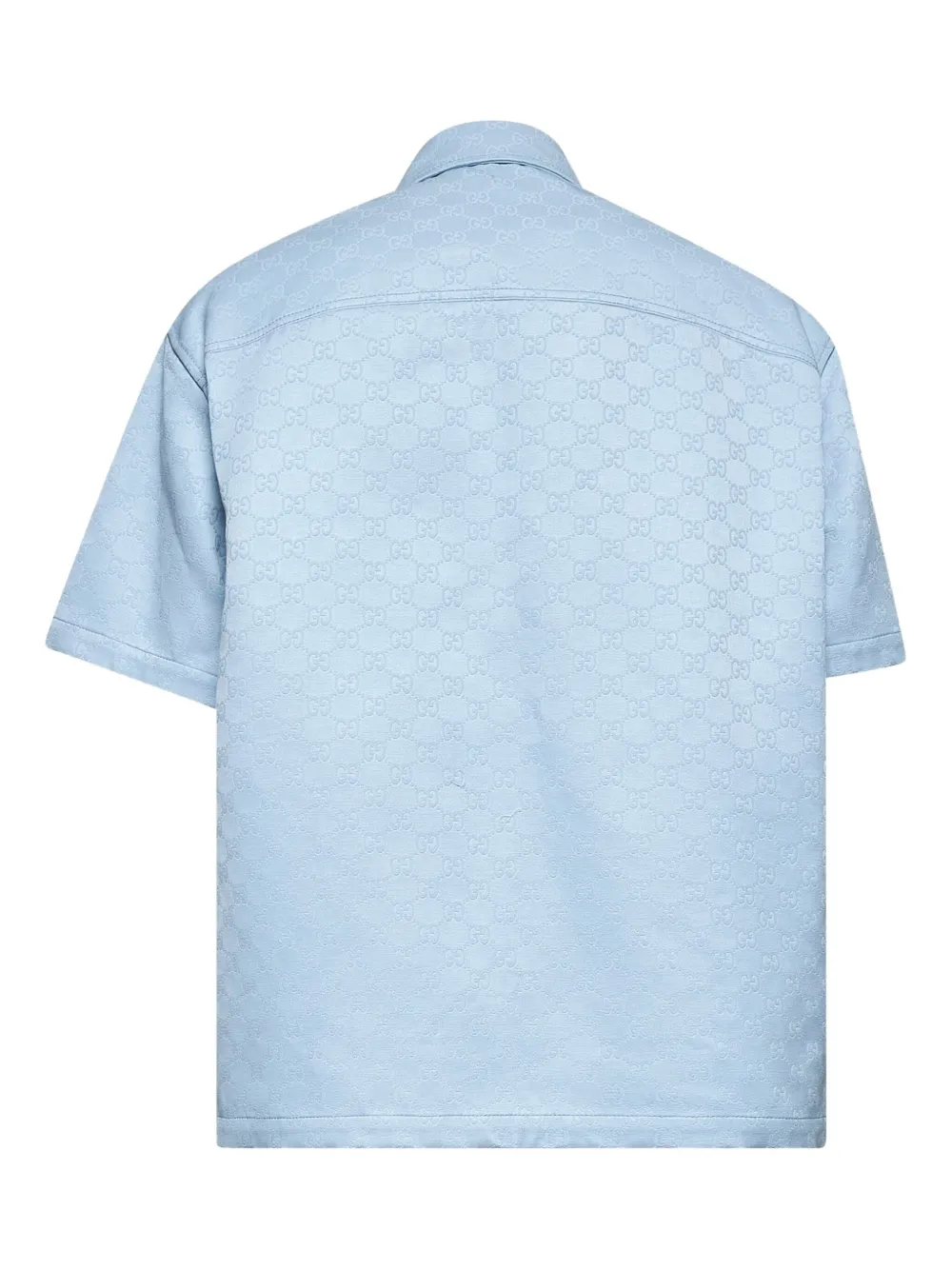Gucci GG-jacquard short-sleeved shirt - Blauw
