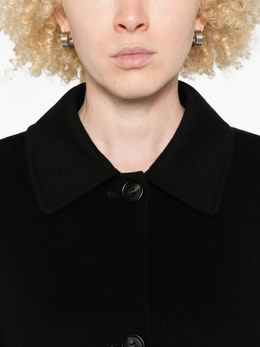 Arma Polo-collar Wool Jacket In Black