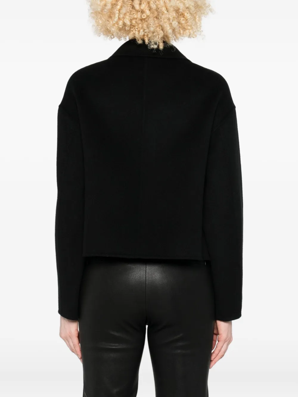 Arma Polo-collar Wool Jacket In Black