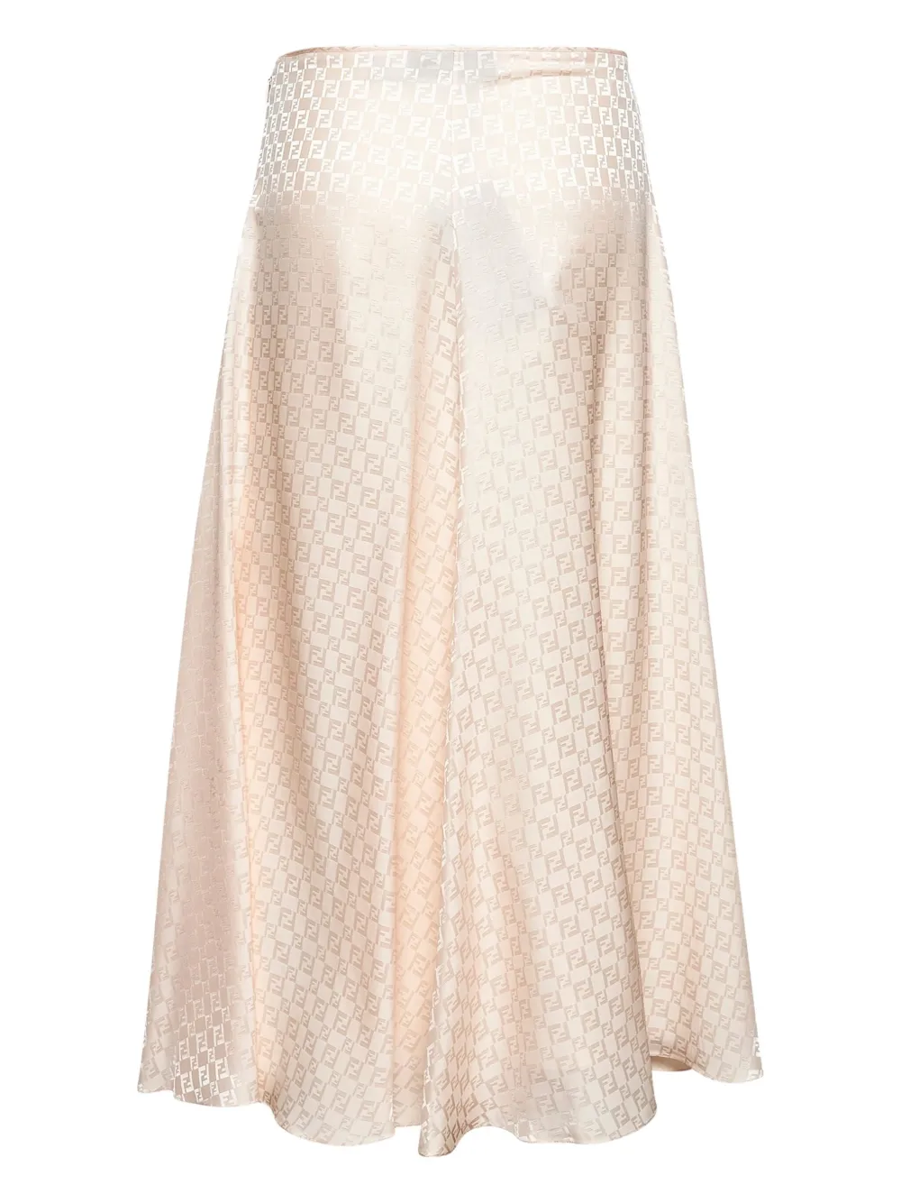FENDI Zijden midi-rok met FF-logo jacquard - Roze