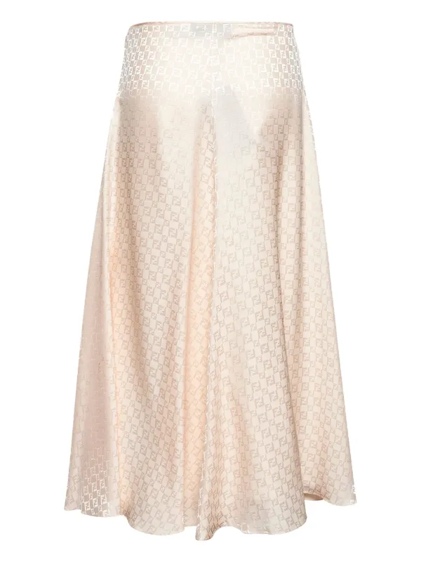 FENDI FF-logo Jacquard Silk Midi Skirt | Pink | FARFETCH FENDI FF-logo Jacquard Silk Midi Skirt | Pink | FARFETCH