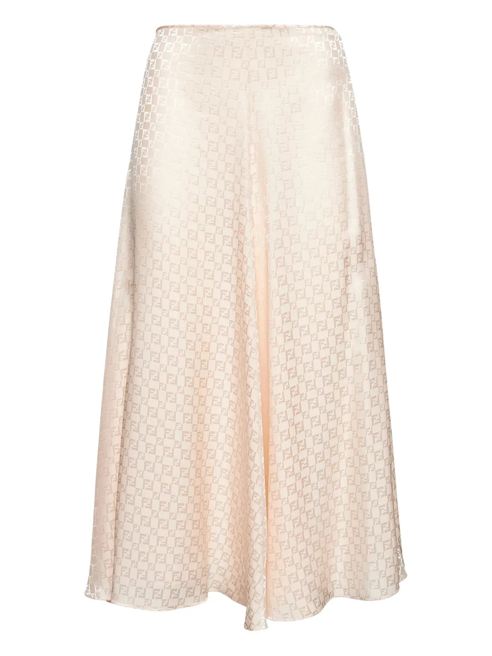 FENDI FF-logo jacquard silk midi skirt | Pink | Image 1