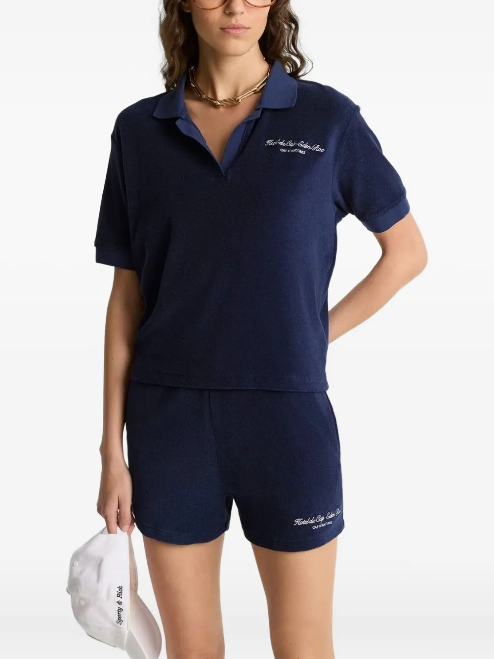 Sporty & Rich Poloshirt van badstof Blauw