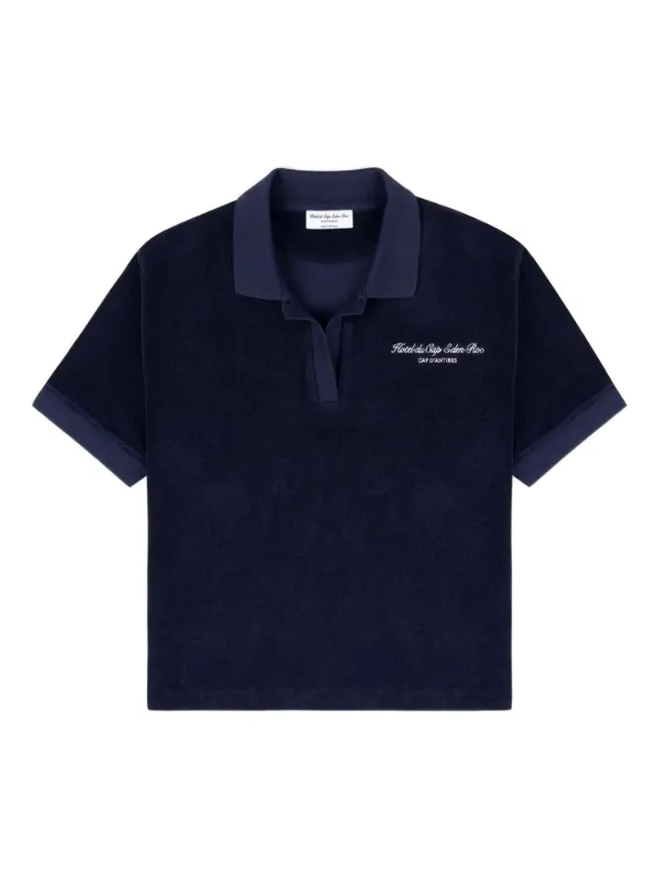 Sporty & Rich terry-cloth Polo Shirt | Blue | FARFETCH JO
