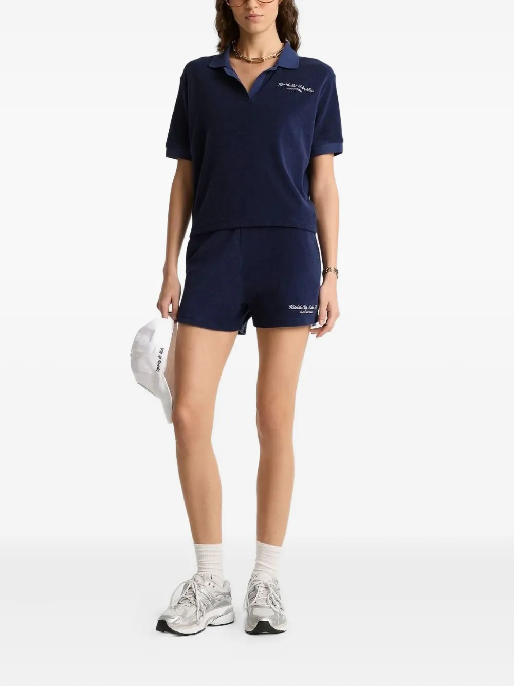 Sporty & Rich Poloshirt van badstof - Blauw