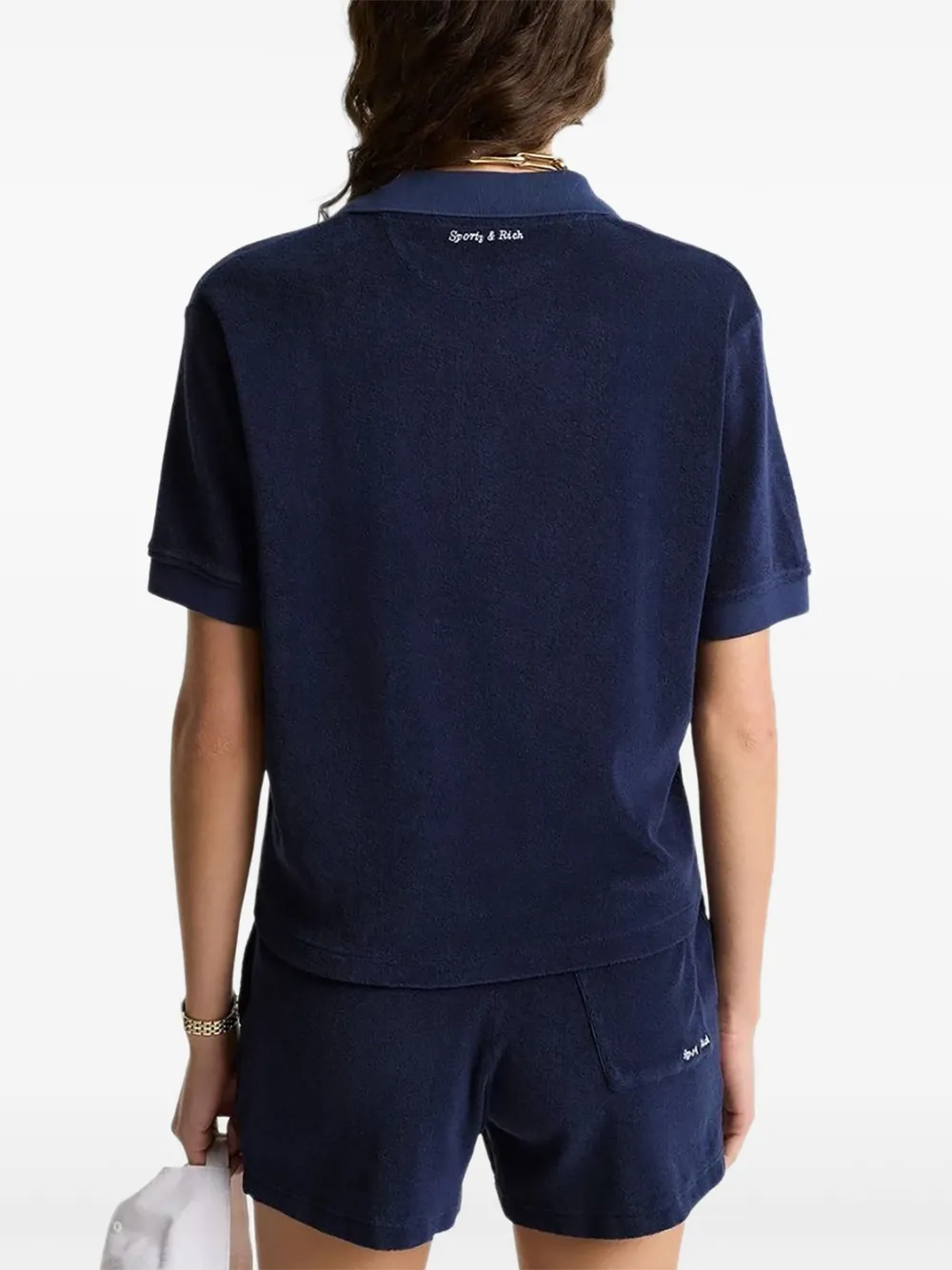 Sporty & Rich Poloshirt van badstof Blauw