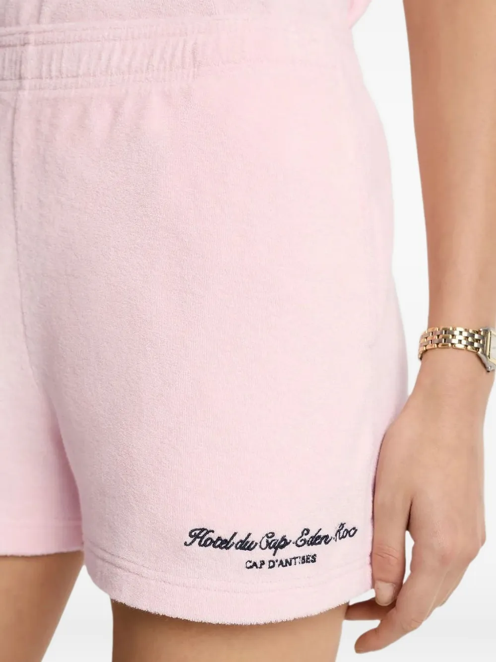 Sporty & Rich Shorts met geborduurde zak Roze