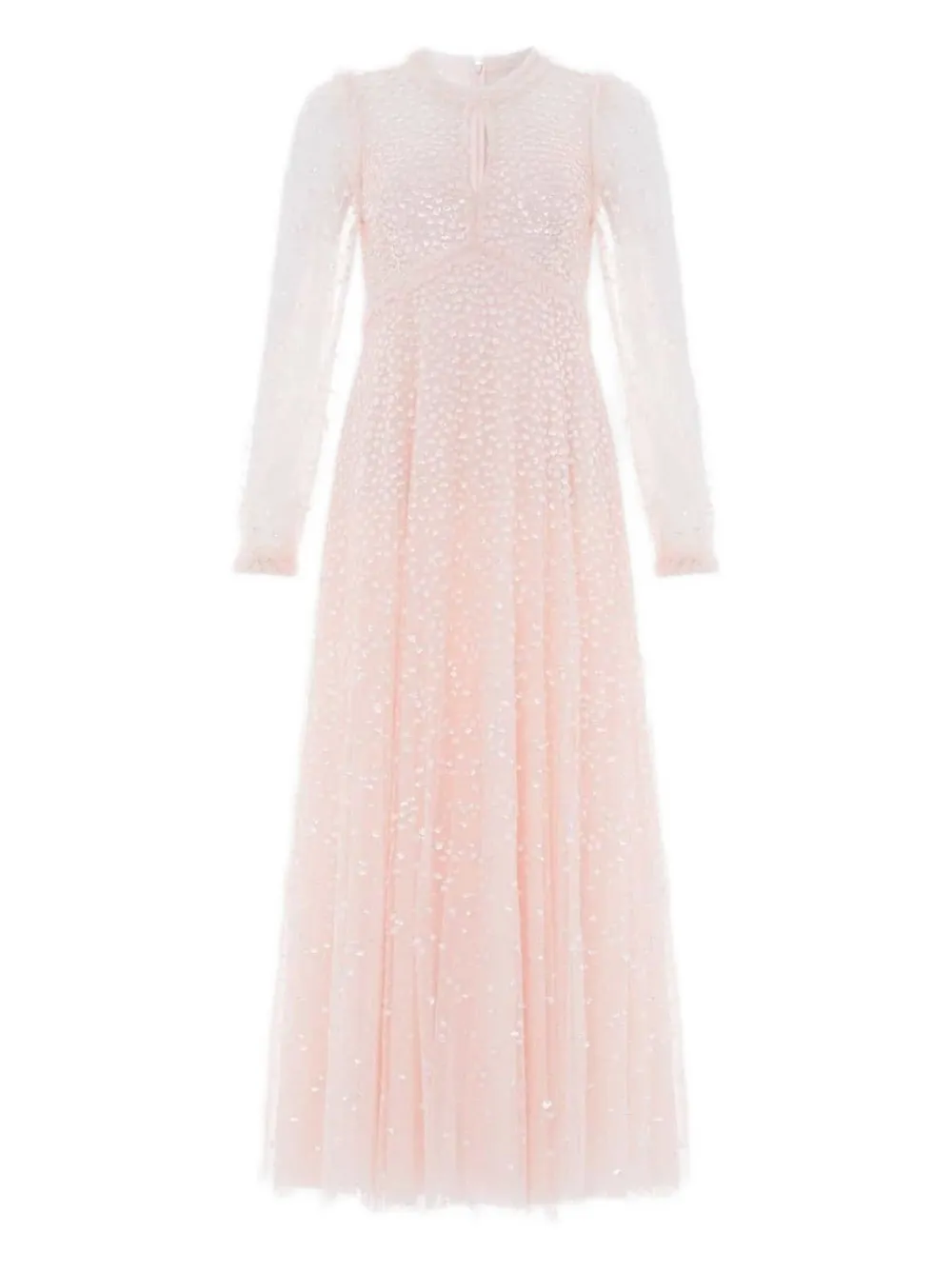 Needle & Thread Sequin-embellished Long-sleeve Dress In Pink