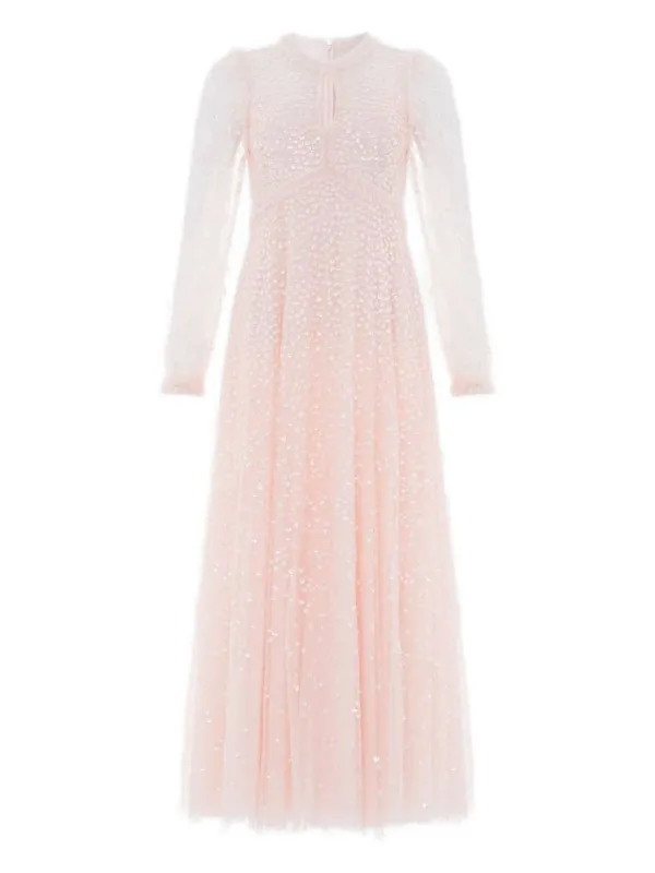 Needle & Thread sequin-embellished long-sleeve Dress | Pink | FARFETCH