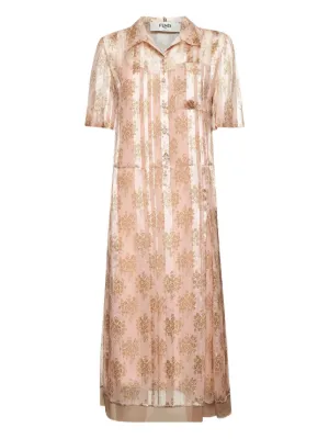 fendi beach dress SOLD Fendi Blue & White Silk Wrap Effect Handkerchief Sleeve Loose Fit   Palm Beach Vintage