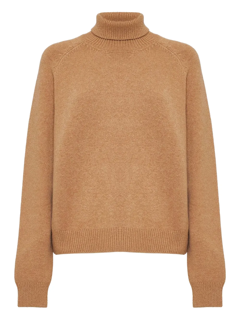 Fendi Turtleneck Long-sleeve Sweater In Brown