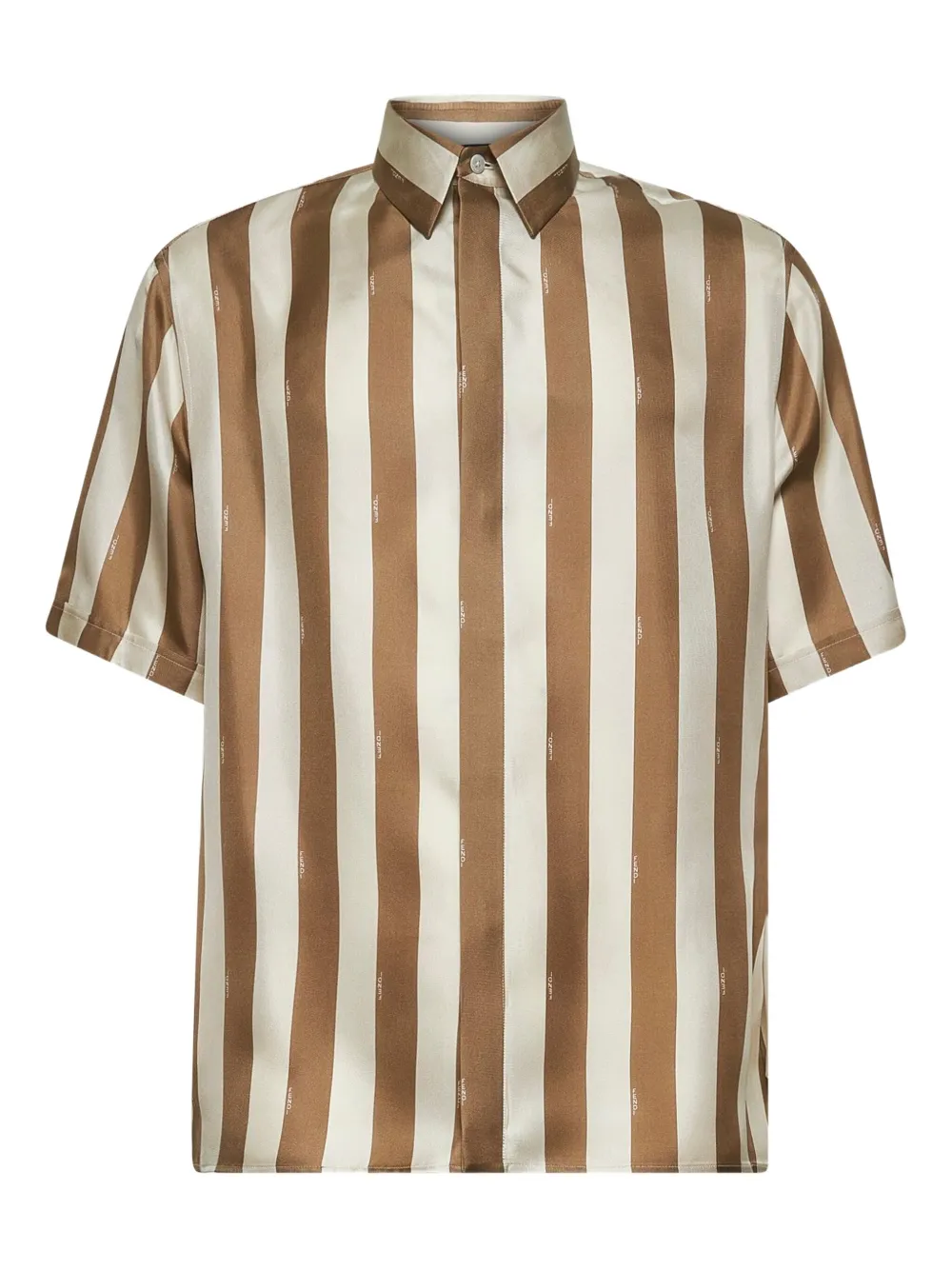 FENDI striped-pattern silk shirt - ニュートラル FENDI striped-pattern silk shirt - ニュートラル