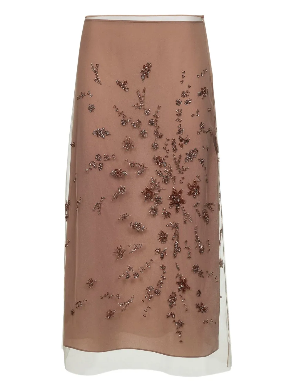FENDI floral-embellishments midi skirt - F0QA6 PINK FENDI floral-embellishments midi skirt - F0QA6 PINK