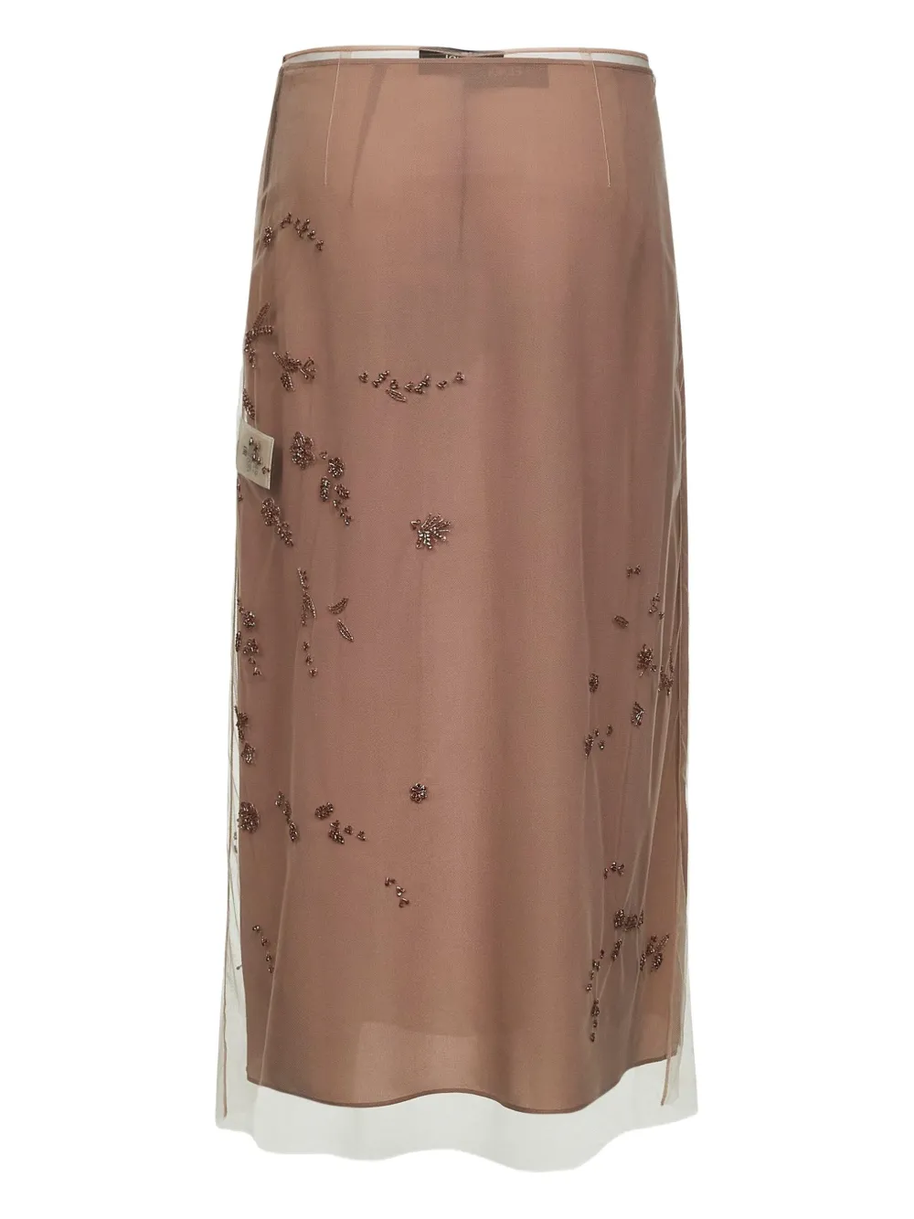FENDI floral-embellishments midi skirt - F0QA6 PINK