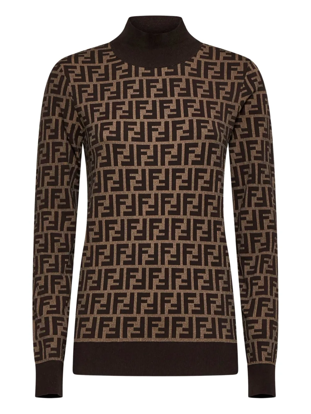 Fendi Ff Motif High-neck Sweater In Multi
