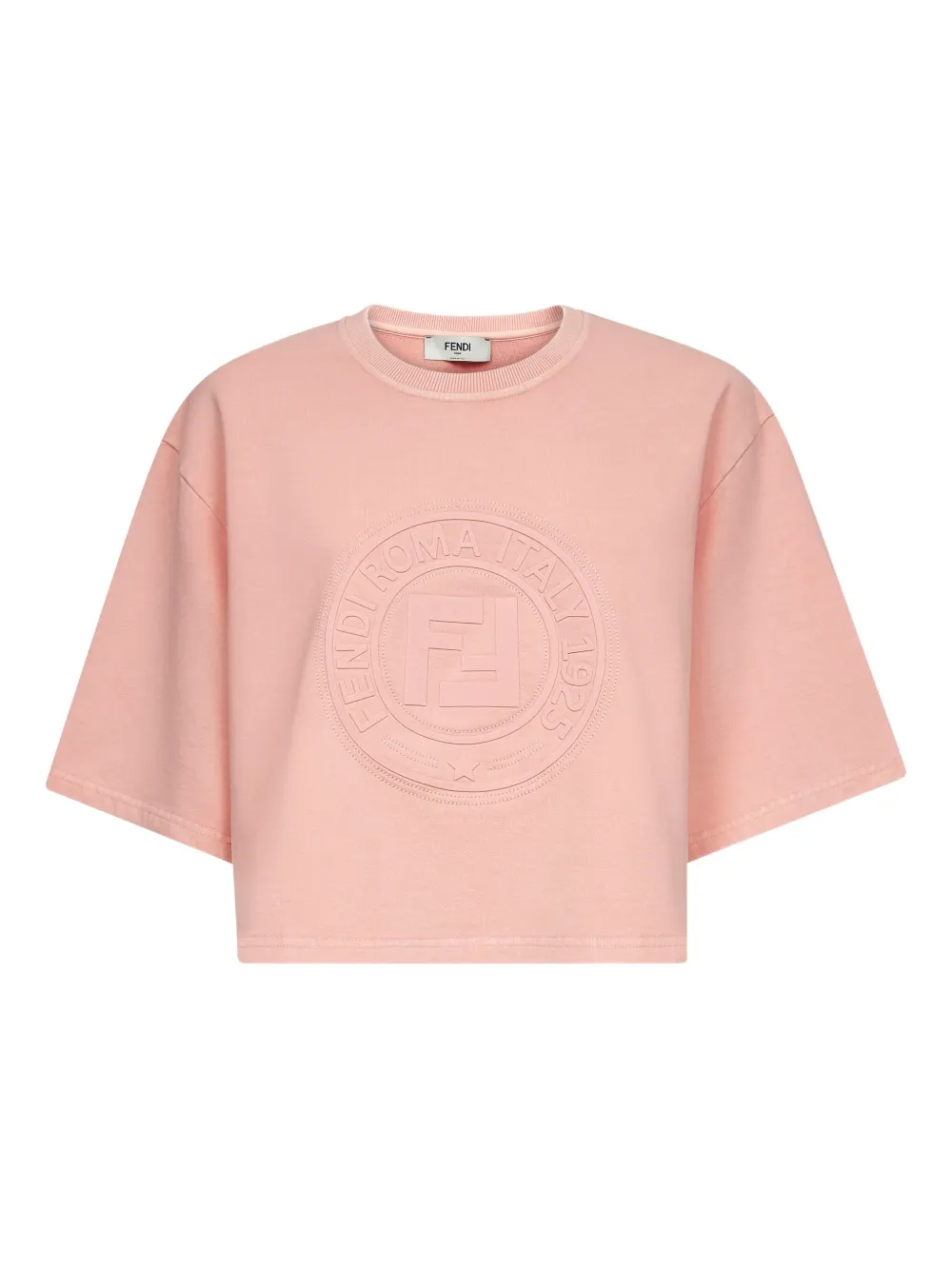 FENDI embossed-logo cotton top - ピンク FENDI embossed-logo cotton top - ピンク