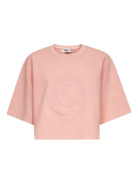 FENDI embossed-logo cotton top