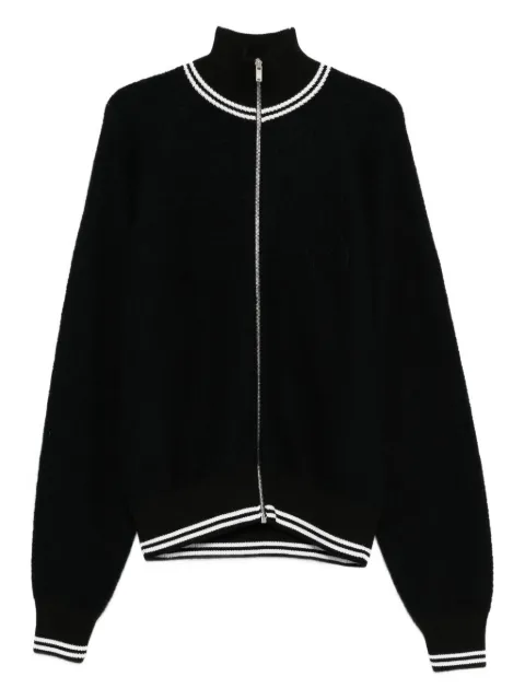 Jil Sander zip-front ribbed-trim cardigan