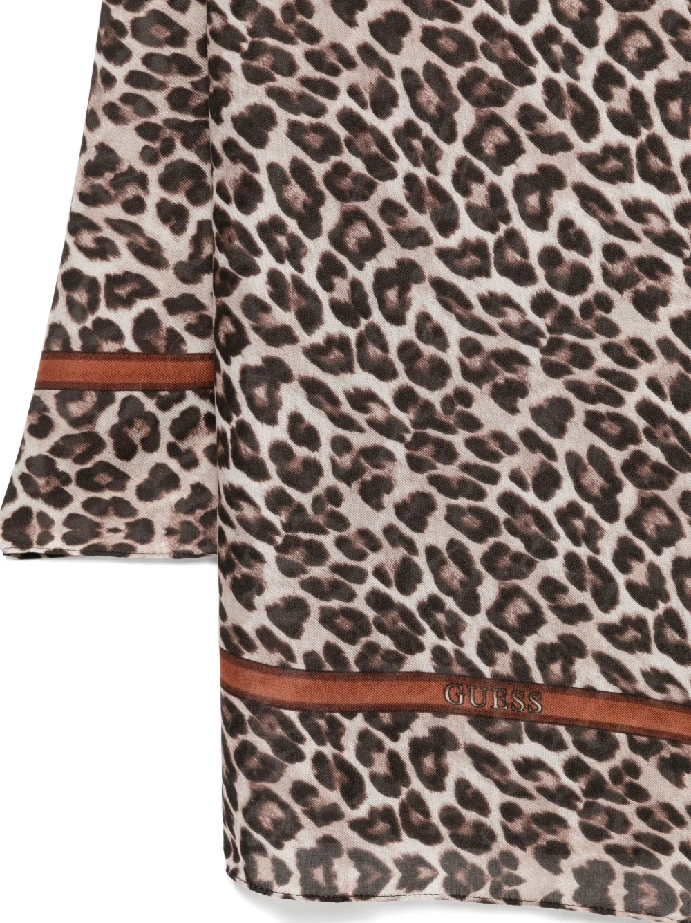 GUESS USA leopard-print scarf - Bruin