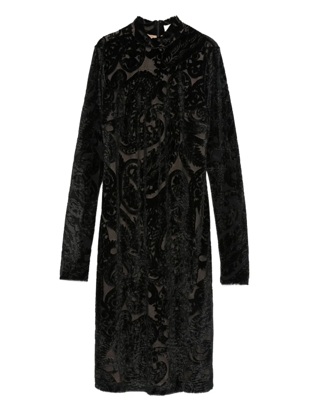ETRO paisley-pattern velvet dress | Black | Image 1