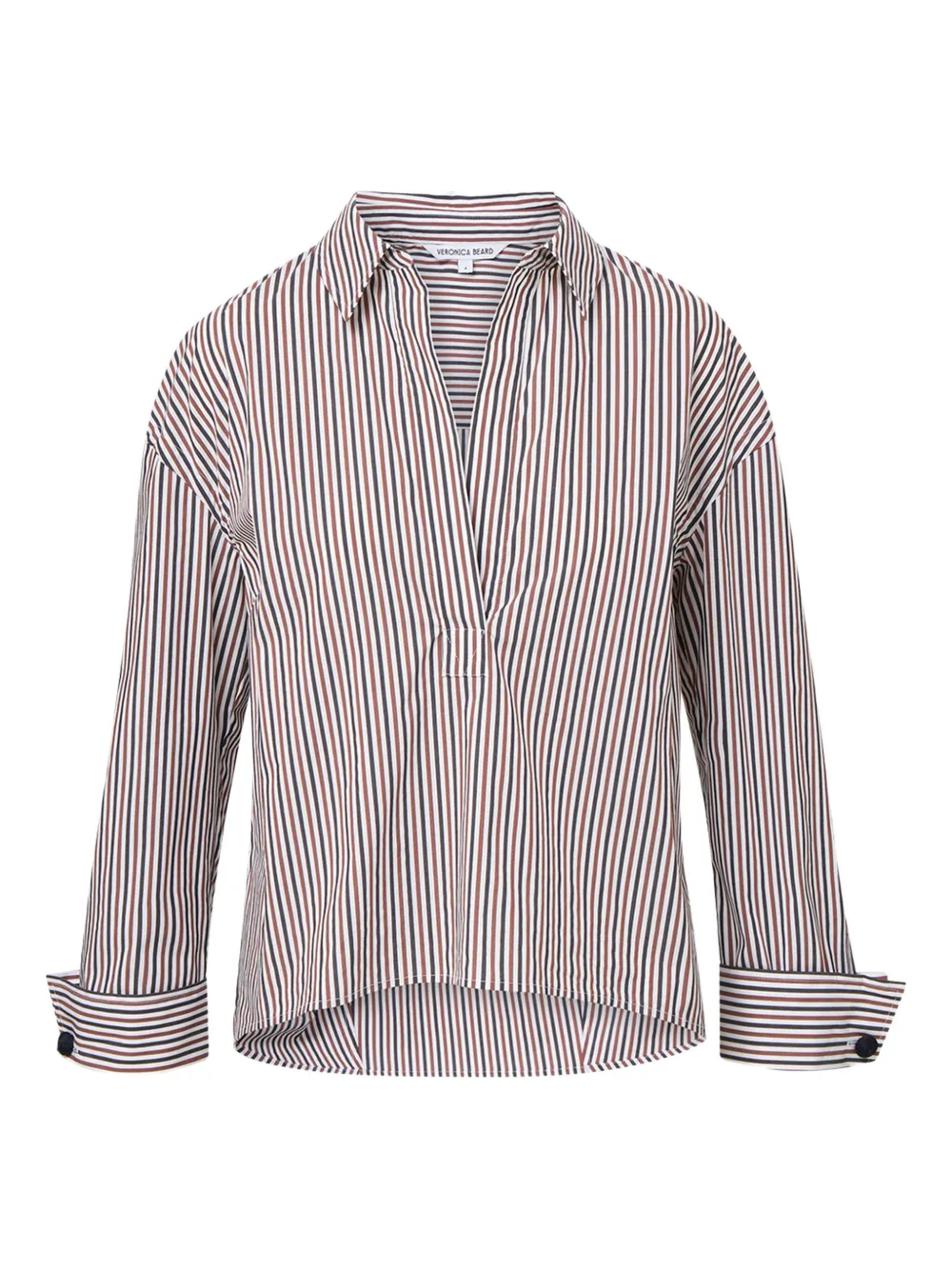 Veronica Beard striped cotton-blend shirt | Blue | Image 1