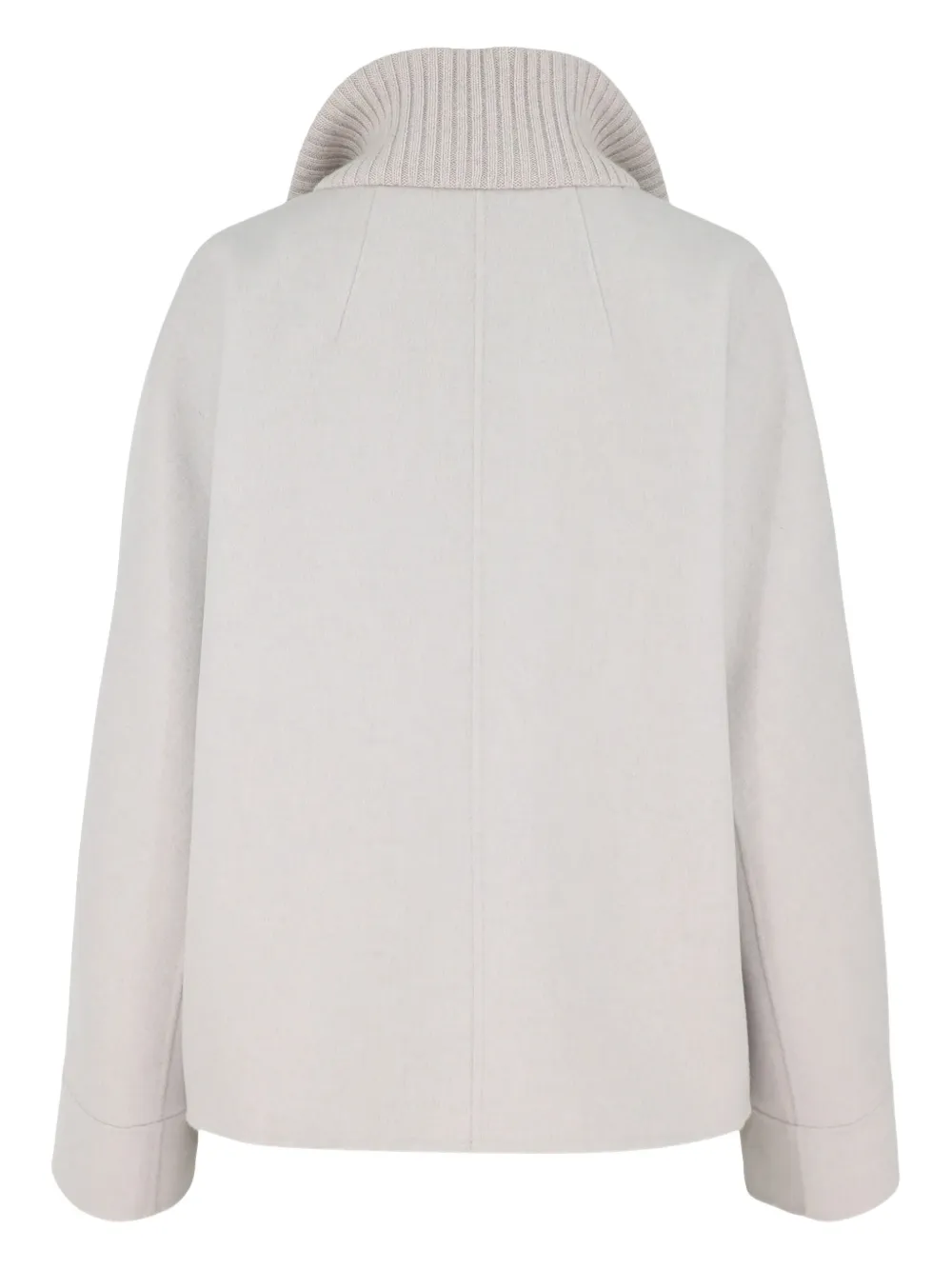 Kinross Cashmere Knit-trim Zip-up Jacket In Gray