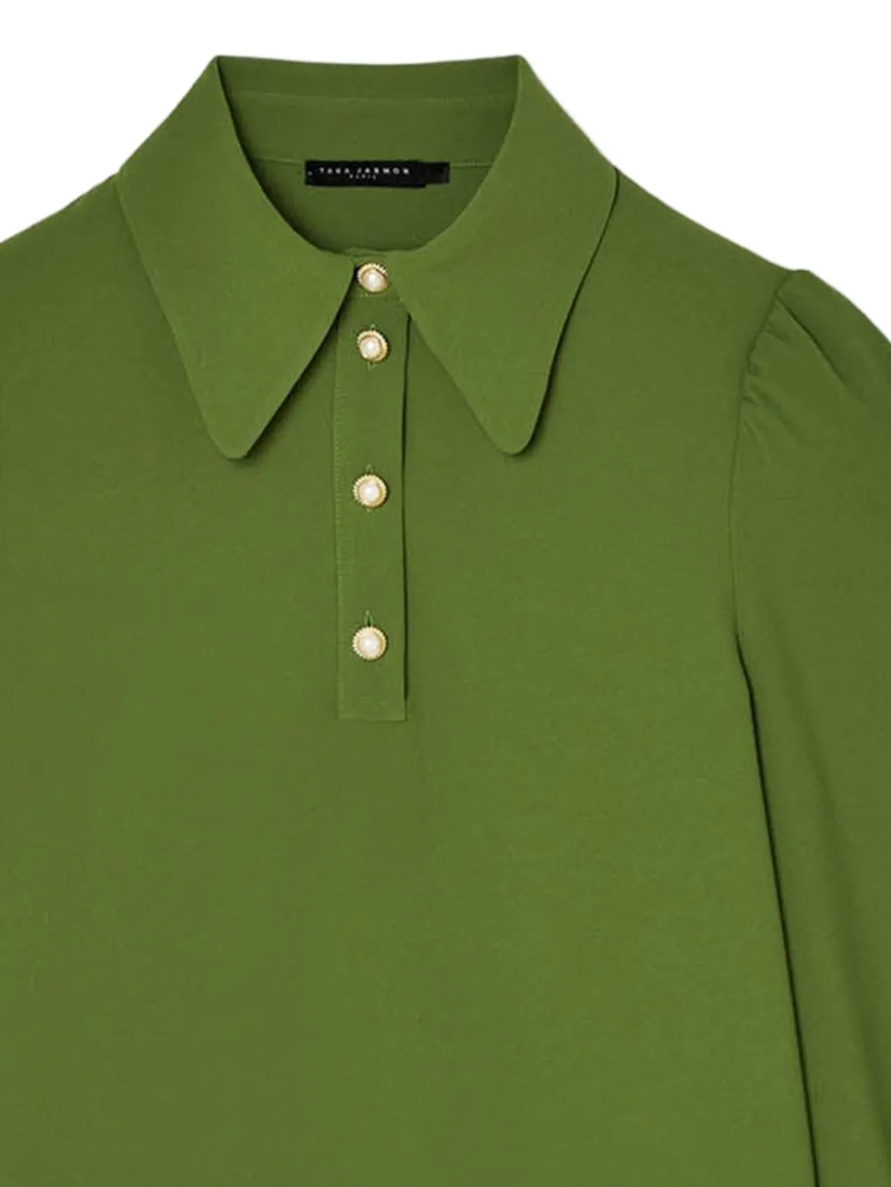 Tara Jarmon Polotop met pofmouwen - Groen