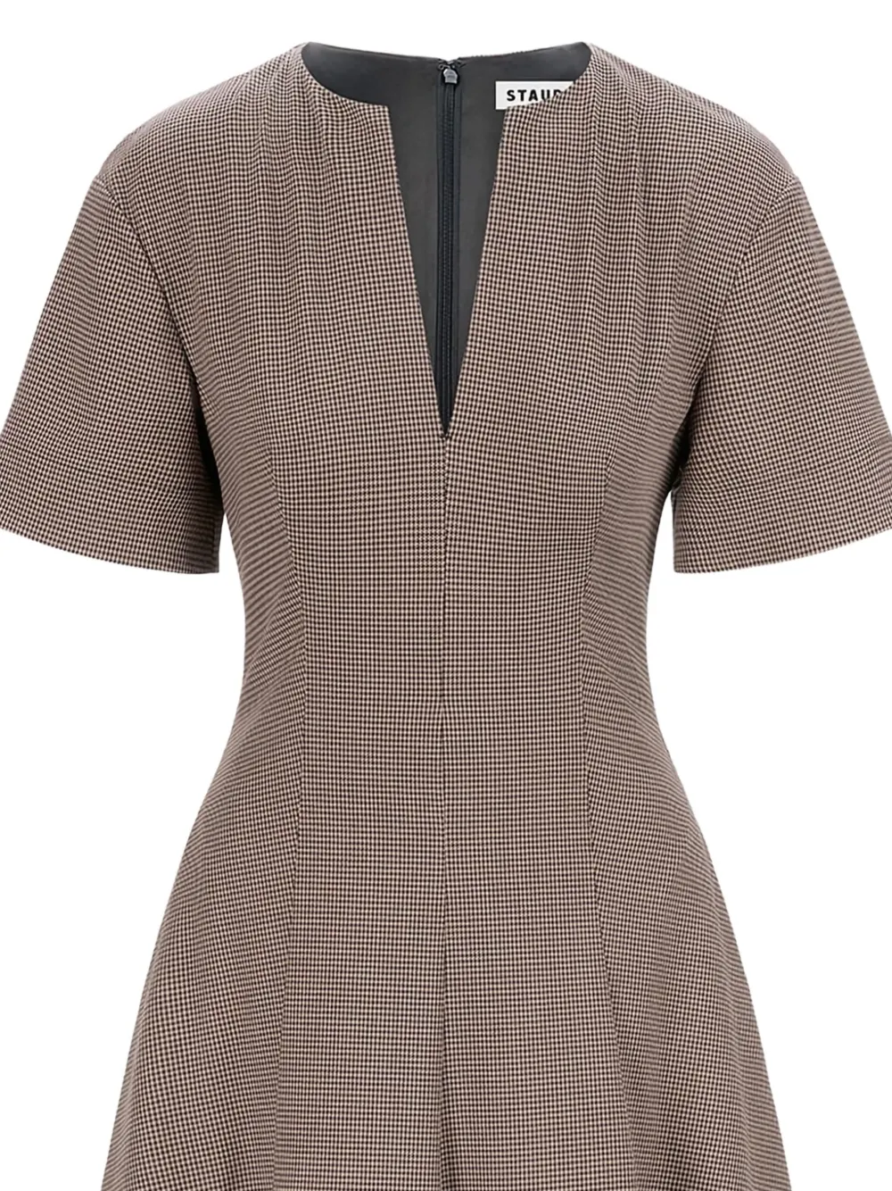 STAUD houndstooth-neck V-neck midi dresss | Day Dresses | Image 2