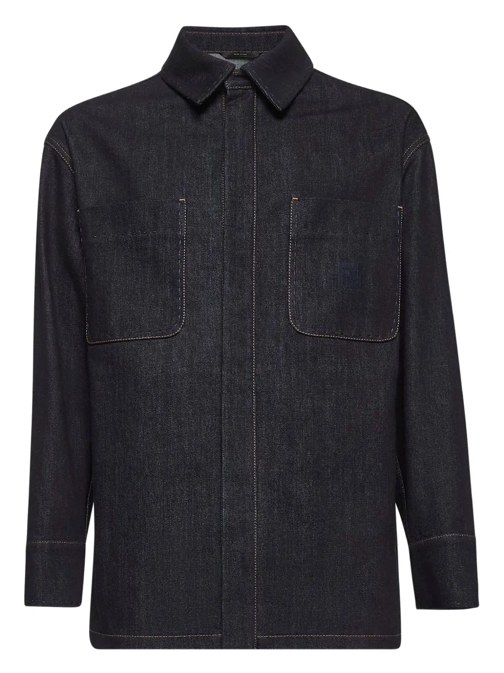 FENDI pointed-collar denim shirt jacket - ブルー FENDI pointed-collar denim shirt jacket - ブルー