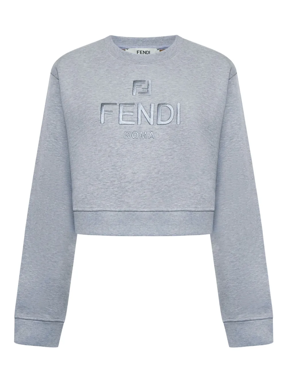 Fendi Embroidered Logo Sweatshirt In Gray