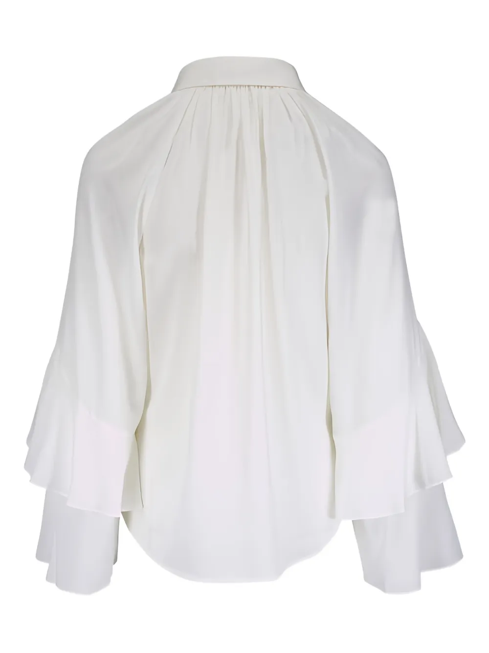  Veronica Beard Demaris Ruffled Bell-sleeve Shirt - Neutrals 
