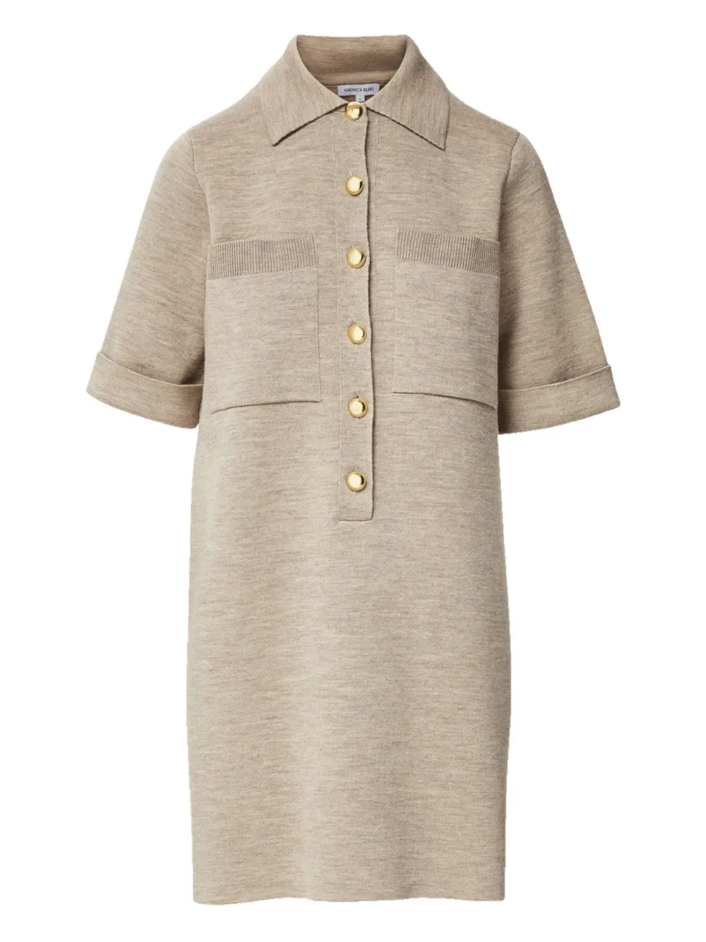 Veronica Beard Madden Knit Polo Dress In Neutral