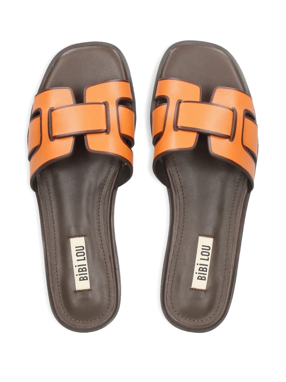 Bibi Lou Leather H-strap Sandals In Orange