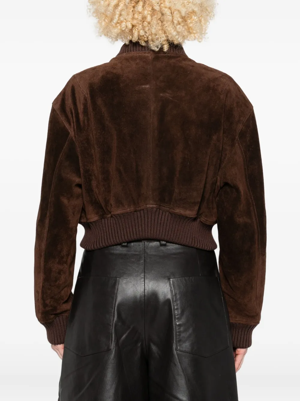 Arma Zip-fastening Suede Jacket In Brown