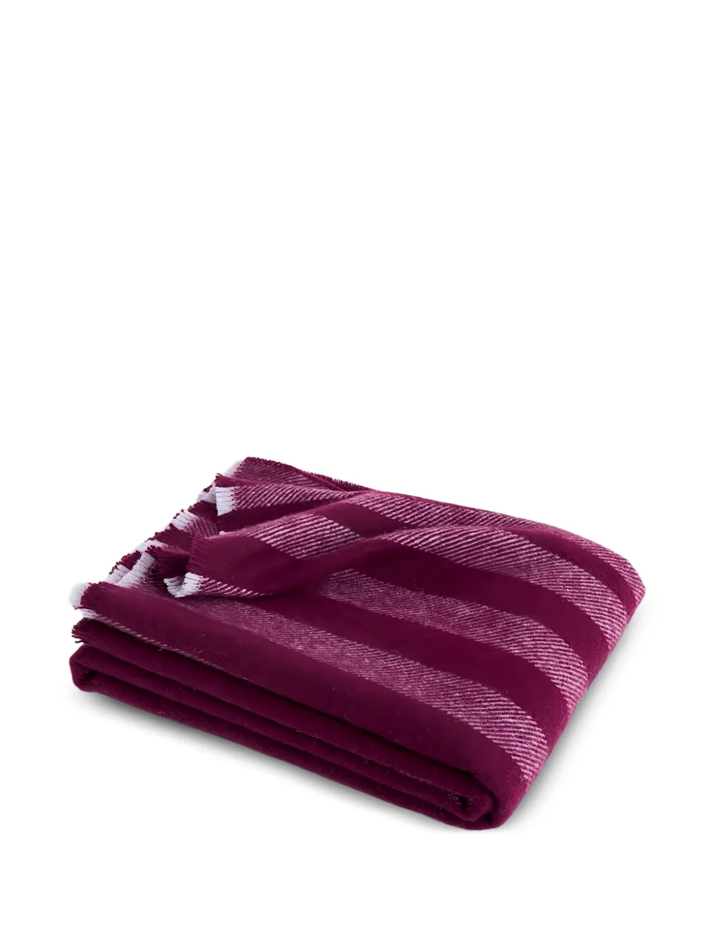 HAY striped fringed blanket | Purple | Image 1