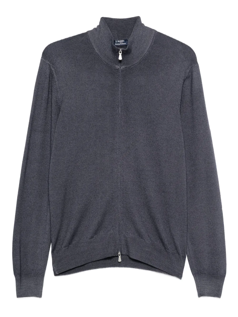 Barba high-neck zip-up sweater | Grey | Image 1