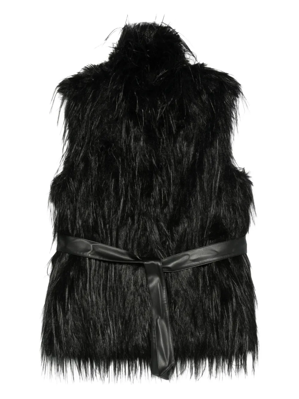 PINKO faux-fur belted gilet - ブラック PINKO faux-fur belted gilet - ブラック