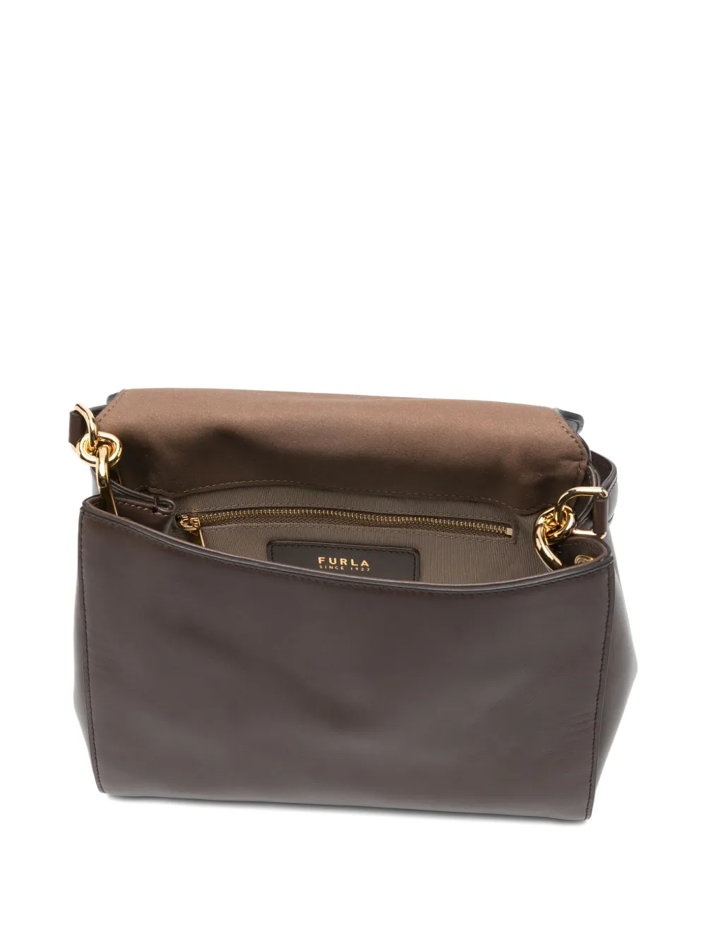 Furla Domus Leather Tote Bag In Brown