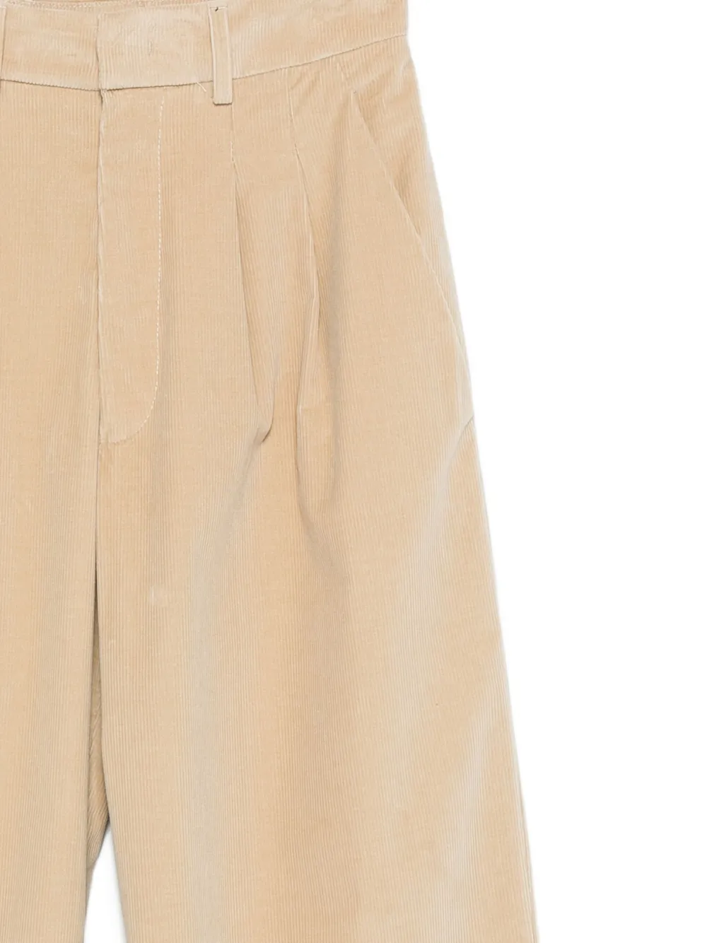 Dondup Pleated Corduroy Trousers In Gray
