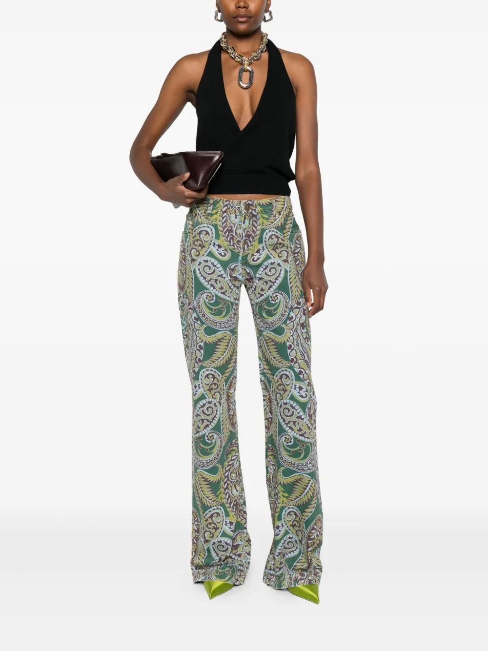 ETRO Jeans met paisley-print - Groen