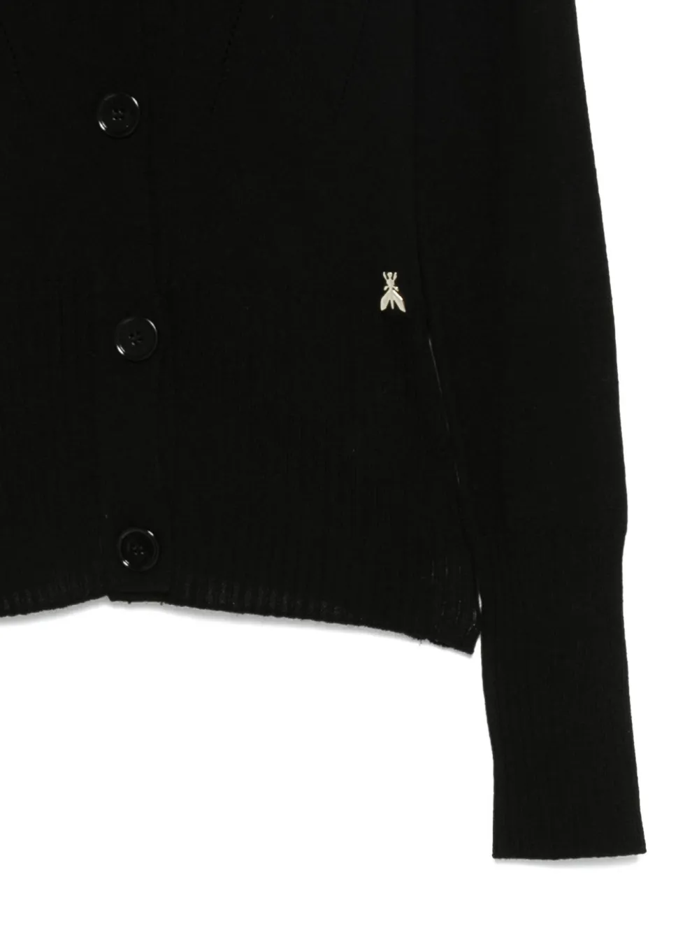 Patrizia Pepe Insect-embellished Button Cardigan In Black