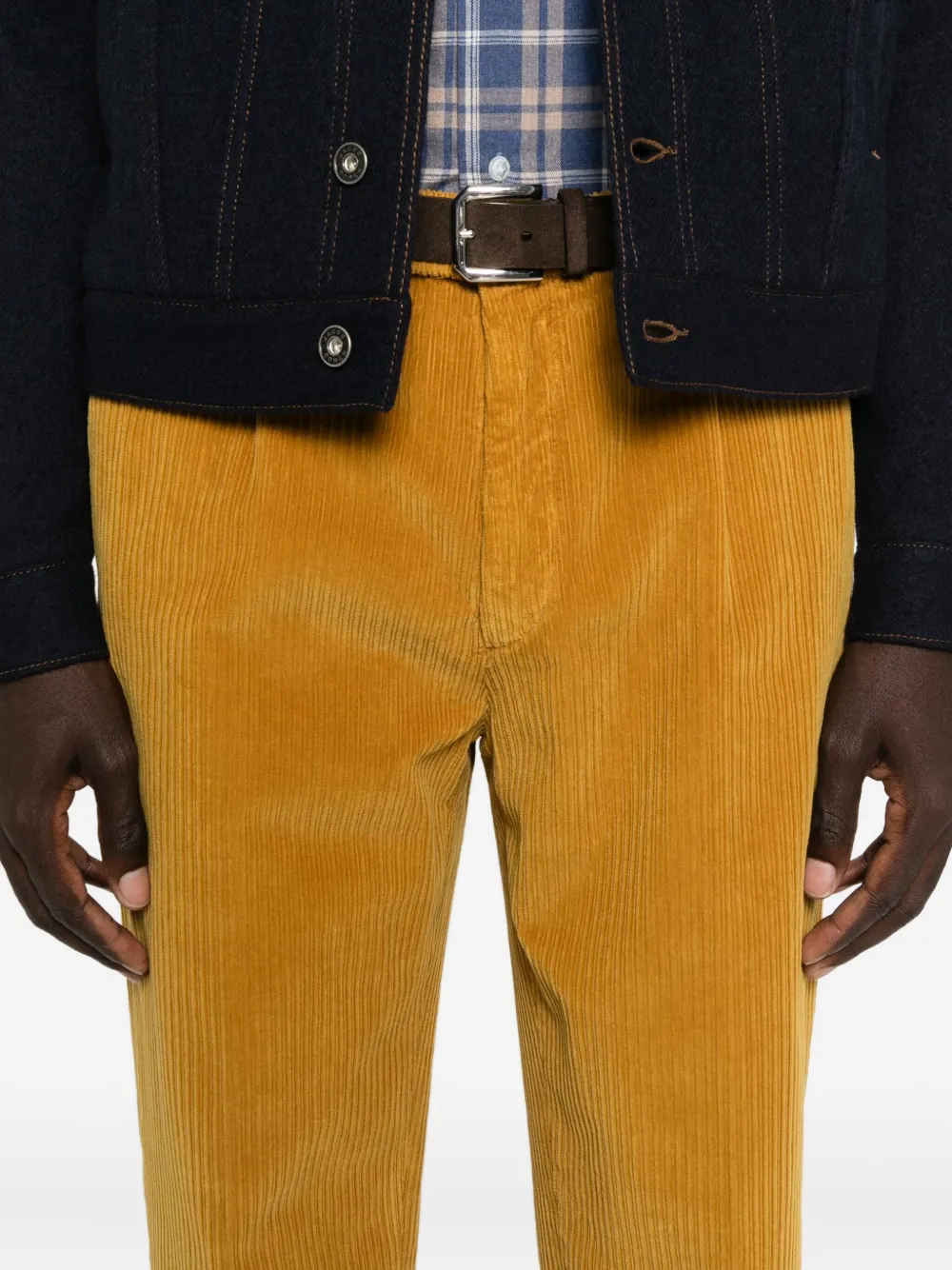 Gta Pleated Corduroy Trousers In Yellow