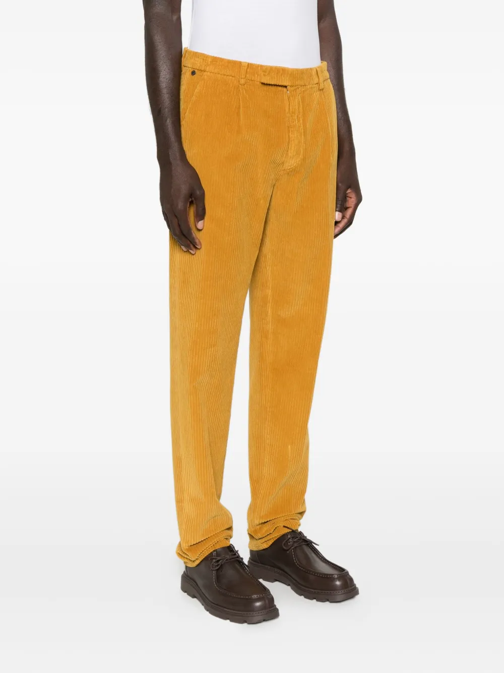 Gta Pleated Corduroy Trousers In Yellow