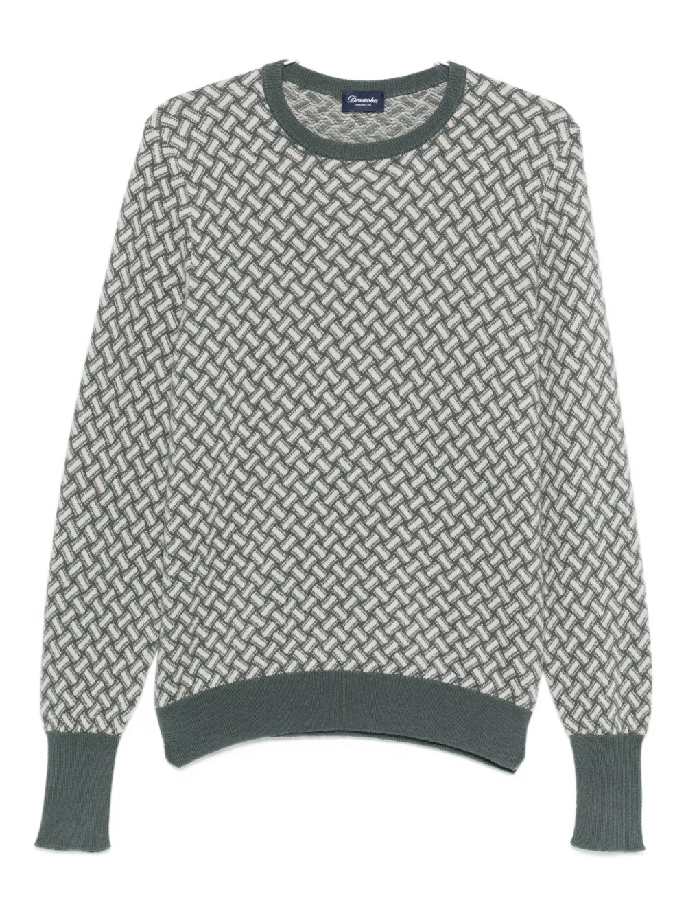 Drumohr geometric-pattern cashmere sweater - グリーン Drumohr geometric-pattern cashmere sweater - グリーン