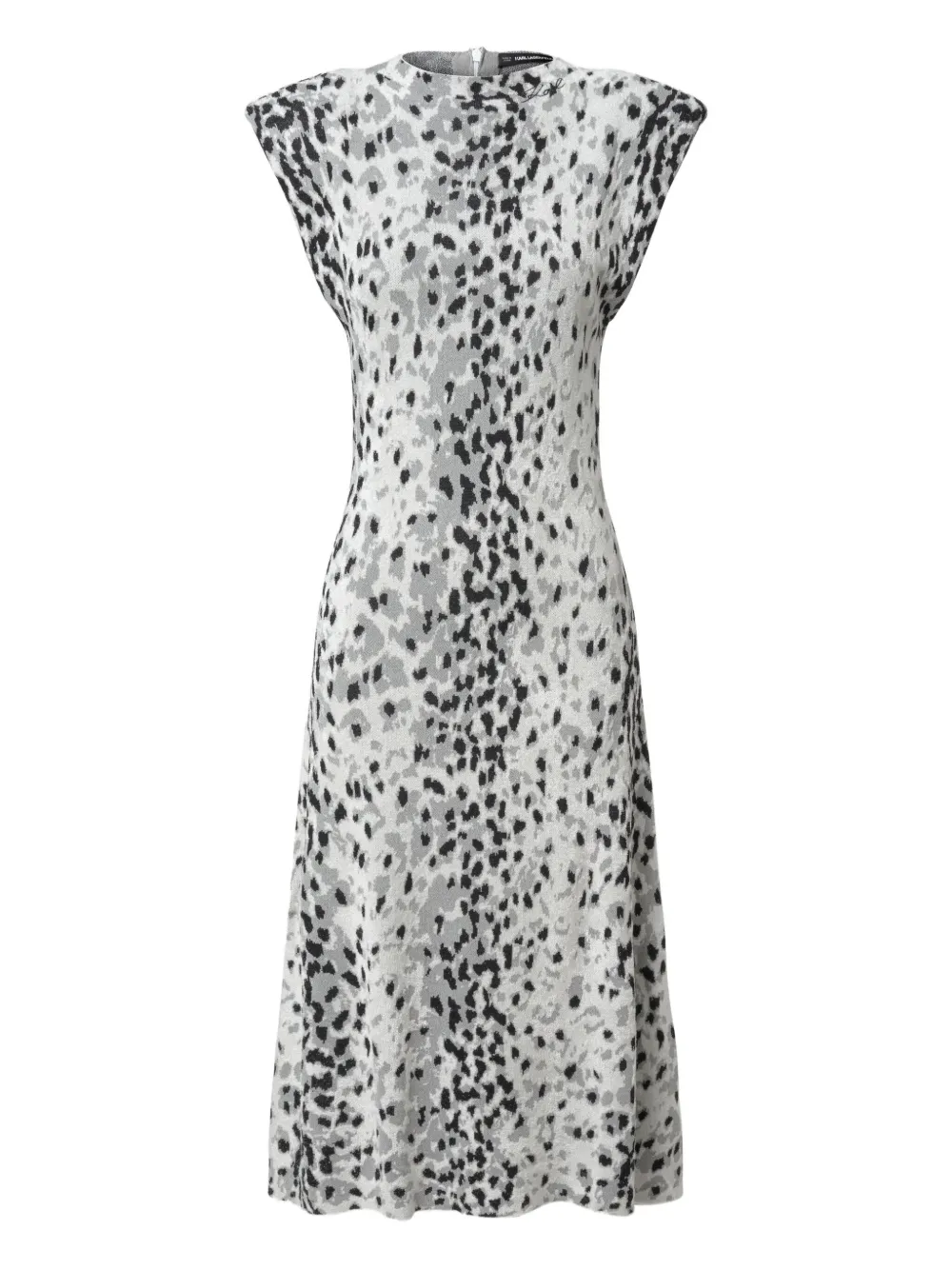 Karl Lagerfeld Leopard-print Midi Dress In Gray