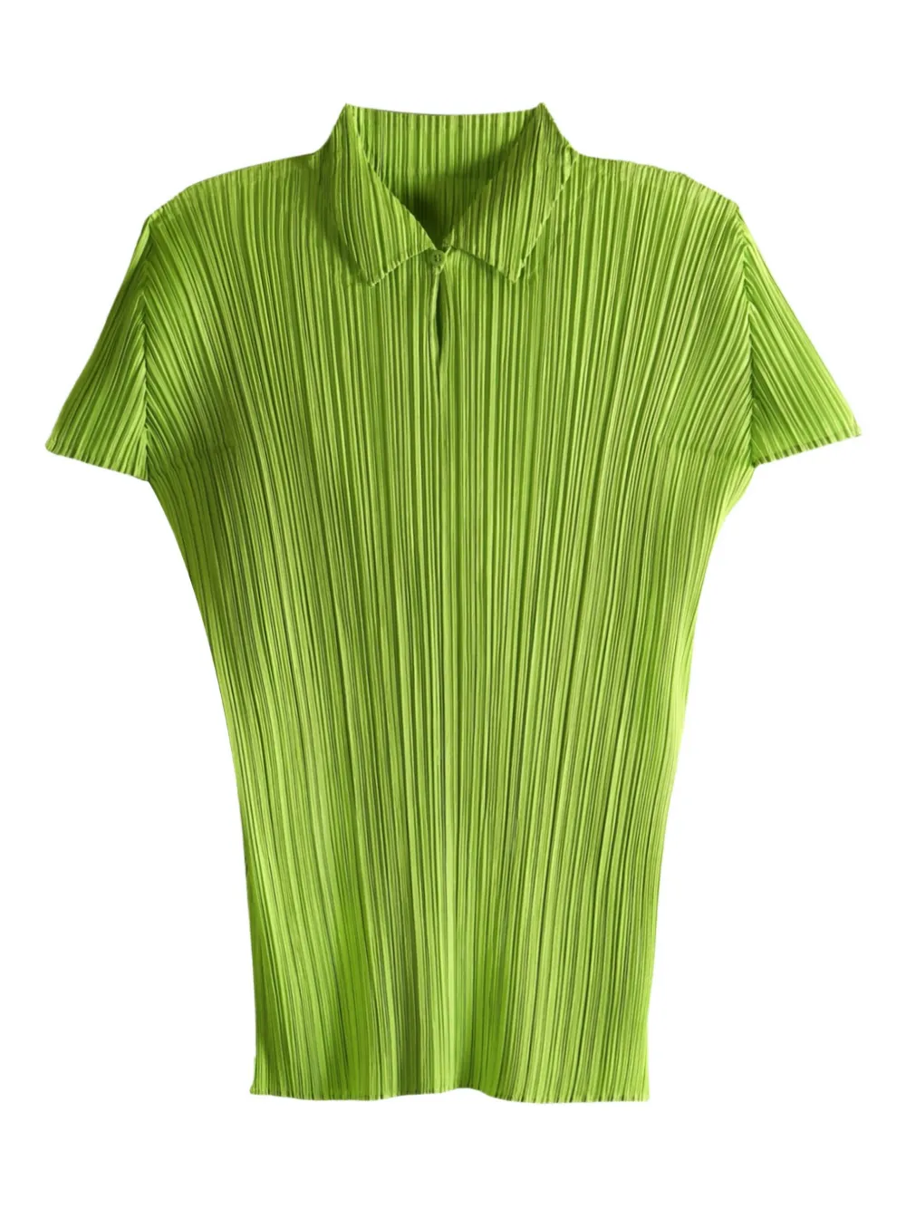 Pleats Please Issey Miyake August pleated polo top | Green | Image 1