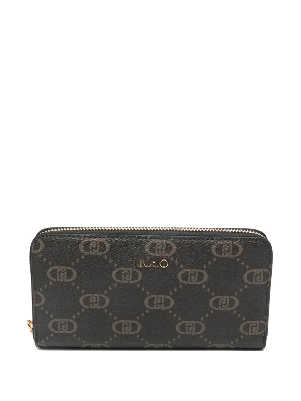 LIU JO logo-pattern zip-around wallet | Black | Image 1